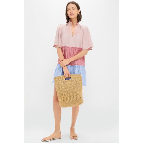 TUCKERNUCK Ruby and Cornflower Stripe Colorblock Crawford Dress Size M NWT - Picture 7 of 8